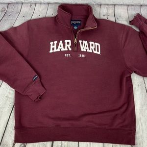 Harvard 1/4 zip sweatshirt made by Jansport. Size L